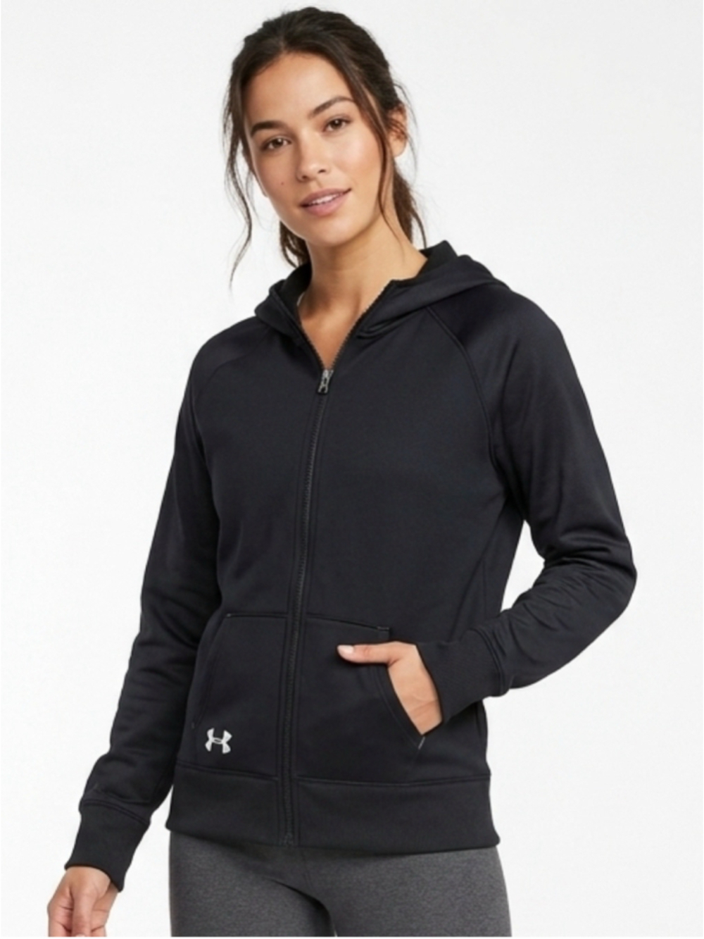 Women's Under Armour Storm Full-Zip Hoodie Black Medium Loose Fit - 704